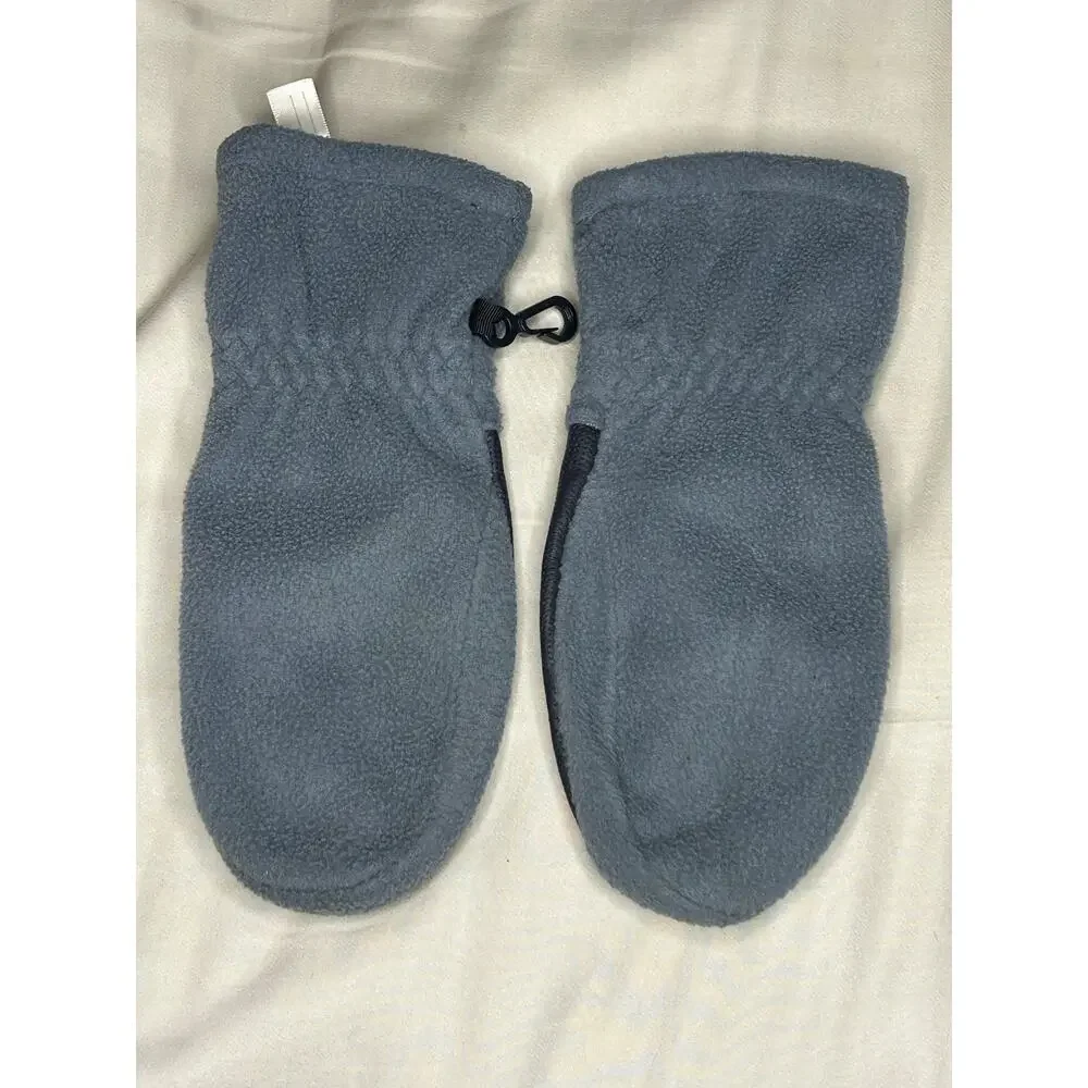 Lands end grey fleece mittens size small